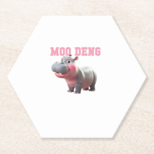 Adorable MOO DENG Baby Hippo Girls Kindergarten Vi Paper Coaster