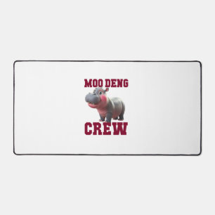 Adorable MOO DENG CREW Baby Hippo Squad Lunch Lady Desk Mat