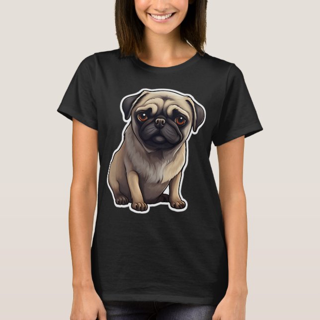 Adorable Mops Dog T-Shirt (Front)