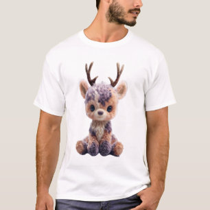 Adorable Mottled Deer Plushie Illustration Men T-Shirt