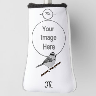 Adorable Mountain Chickadee Bird Illustrated Golf Head Cover