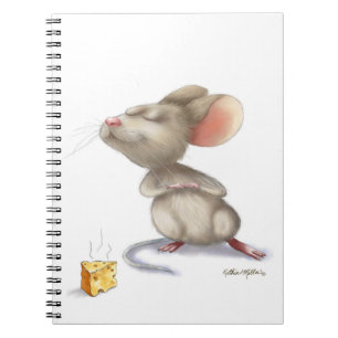 Adorable Mouse and Cheese Cartoon	 Notebook