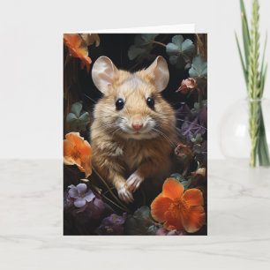 Adorable Mouse in the Flowers All Occasions Card