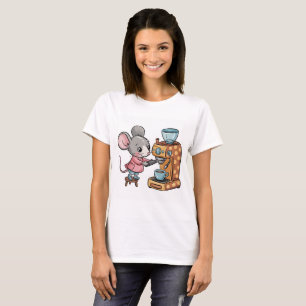Adorable Mouse Making Coffee T-Shirt