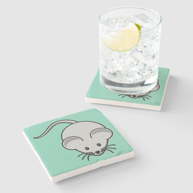 Adorable Mouse Stone Coaster (Side)