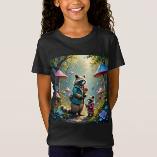 Adorable Mum and Child Racoon T-Shirt