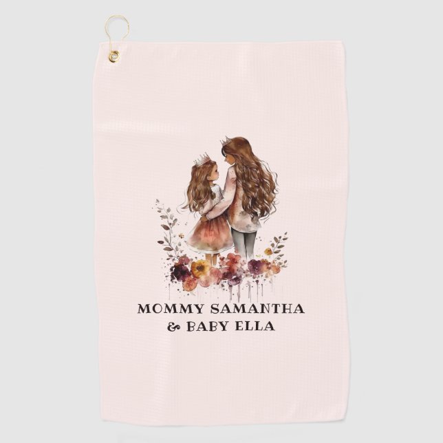 Adorable Mum and Daughter Bond (10) Golf Towel (Front)