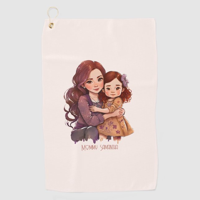 Adorable Mum and Daughter Bond (11) Golf Towel (Front)