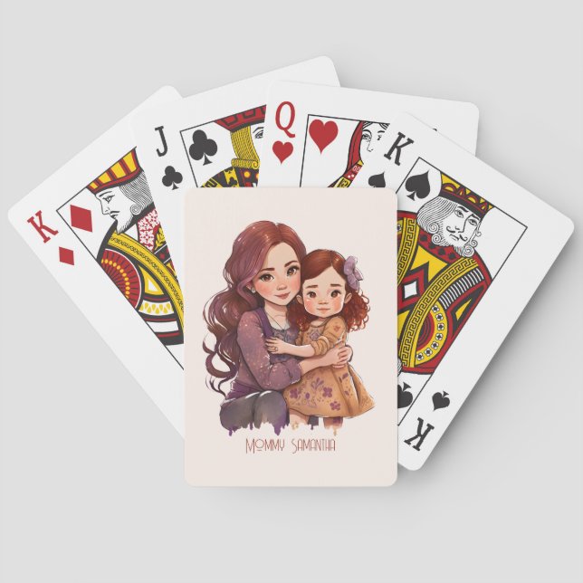 Adorable Mum and Daughter Bond (11) Playing Cards (Back)