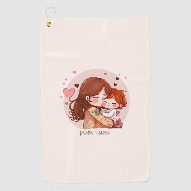 Adorable Mum and Daughter Bond (14) Golf Towel (Front)