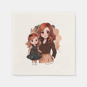 Adorable Mum and Daughter Bond (2) Napkin