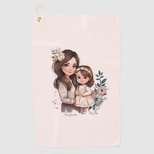 Adorable Mum and Daughter Bond (3) Golf Towel