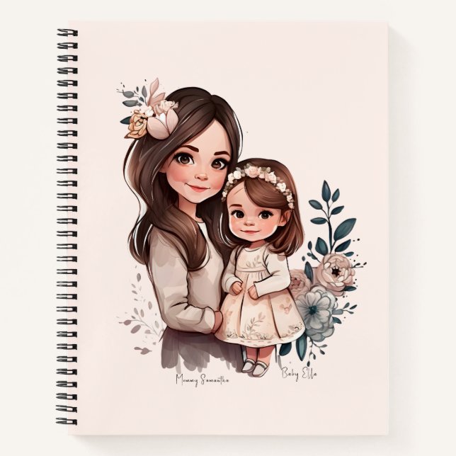 Adorable Mum and Daughter Bond (3) Notebook (Front)