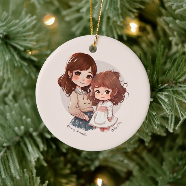 Adorable Mum and Daughter Bond (4) Ceramic Tree Decoration (Tree)