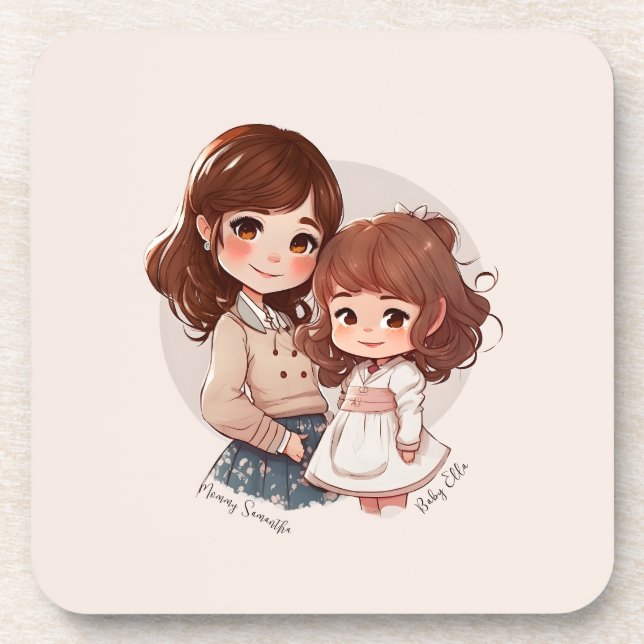 Adorable Mum and Daughter Bond (4) Coaster (Front)