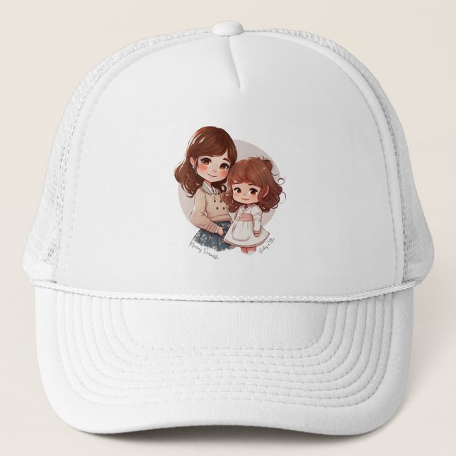 Adorable Mum and Daughter Bond (4) Trucker Hat (Front)