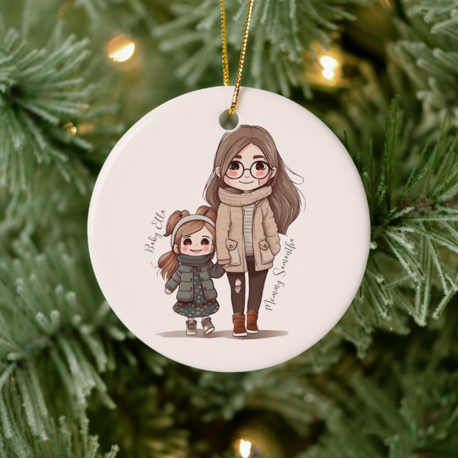 Adorable Mum and Daughter Bond (5) Ceramic Tree Decoration (Tree)