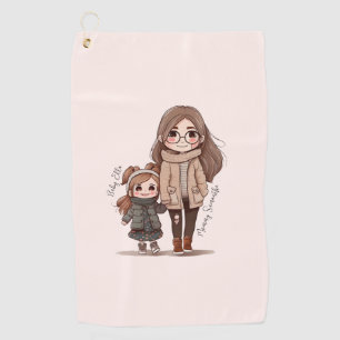 Adorable Mum and Daughter Bond (5) Golf Towel