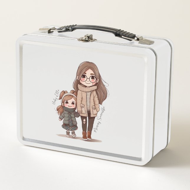 Adorable Mum and Daughter Bond (5) Metal Lunch Box (Front)