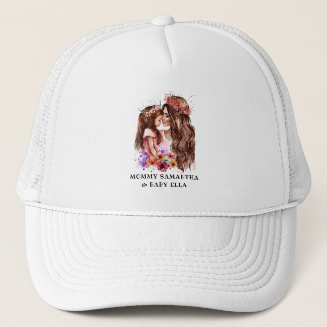 Adorable Mum and Daughter Bond (6) Trucker Hat (Front)