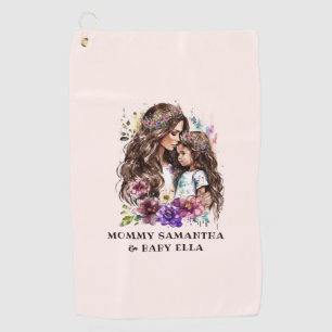 Adorable Mum and Daughter Bond (7) Golf Towel