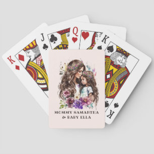 Adorable Mum and Daughter Bond (7) Playing Cards