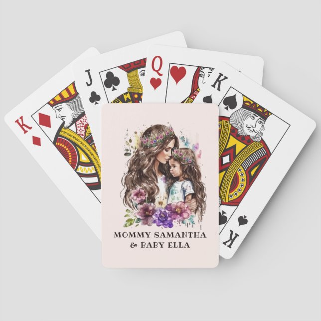 Adorable Mum and Daughter Bond (7) Playing Cards (Back)