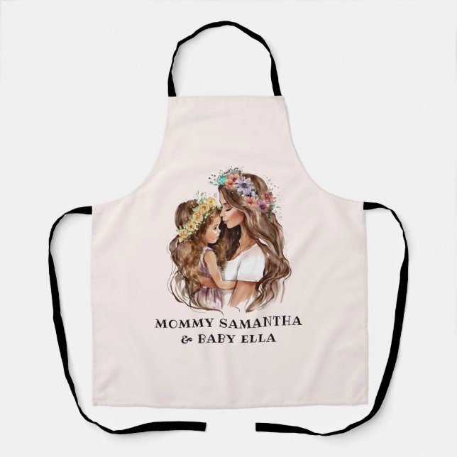 Adorable Mum and Daughter Bond (9) Apron (Front)