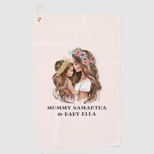 Adorable Mum and Daughter Bond (9) Golf Towel (Front)