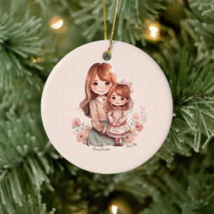Adorable Mum and Daughter Bond Ceramic Tree Decoration