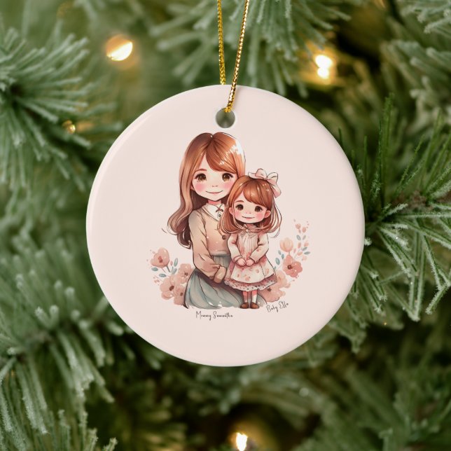 Adorable Mum and Daughter Bond Ceramic Tree Decoration (Tree)