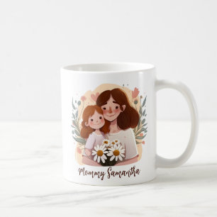 Adorable Mum and Daughter Bond - Floral Frame (2) Coffee Mug