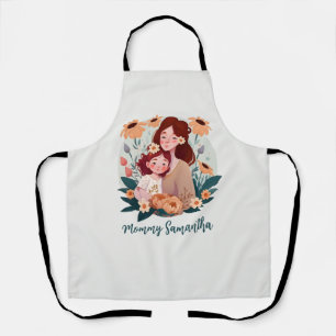 Adorable Mum and Daughter Bond - Floral Frame (3) Apron