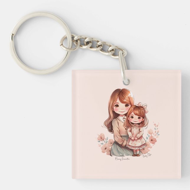 Adorable Mum and Daughter Bond Key Ring (Front)