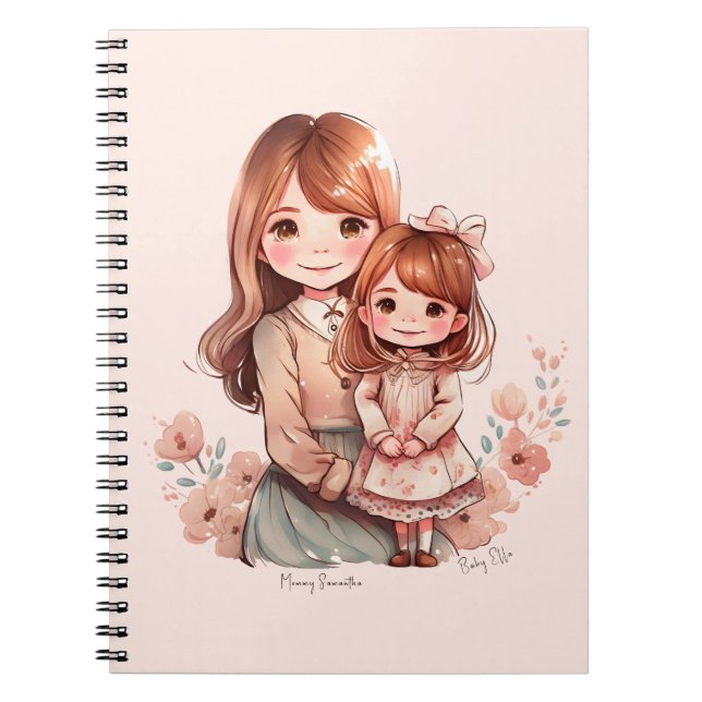 Adorable Mum and Daughter Bond Notebook (Front)