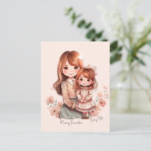Adorable Mum and Daughter Bond Postcard