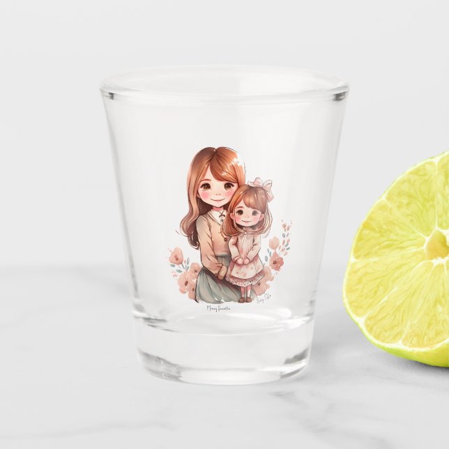 Adorable Mum and Daughter Bond Shot Glass (Front)