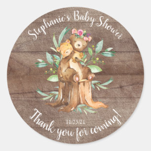 Adorable Mum & Baby Bear Baby Shower Favour Classic Round Sticker