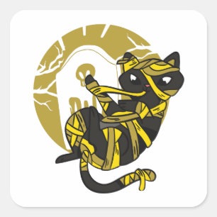 Adorable Mummy Cat Square Sticker