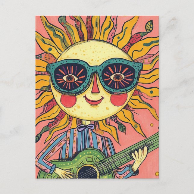 Adorable Musical Sunshine Postcard (Front)
