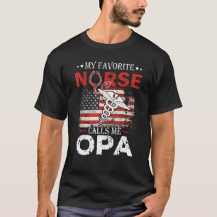 Adorable My Favourite Nurse Calls Me Opa Stethosco T-Shirt
