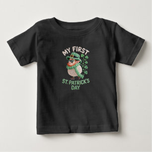 Adorable My First St Patricks Day Faux Yarn Baby T-Shirt