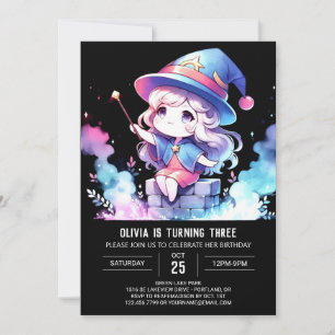 Adorable Mystical Wizard Birthday Invitation