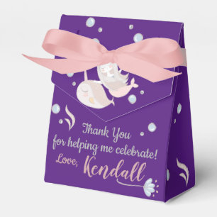 Adorable Narwhal and Mermaid Pastels Personalised Favour Box