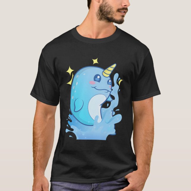 Adorable Narwhal The Unicorn Of The Sea T-Shirt (Front)