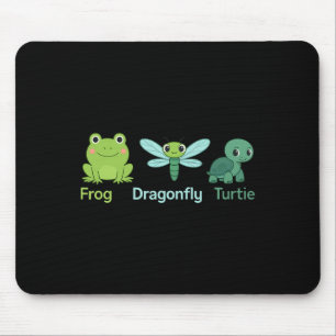 Adorable Nature Frog Dragonfly Turtle Design Mouse Mat