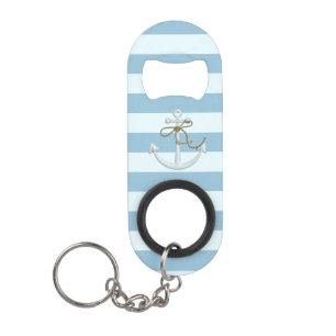 Adorable Nautical Anchor on Light Blue  Stripes