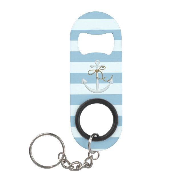 Adorable Nautical Anchor on Light Blue  Stripes (Front)