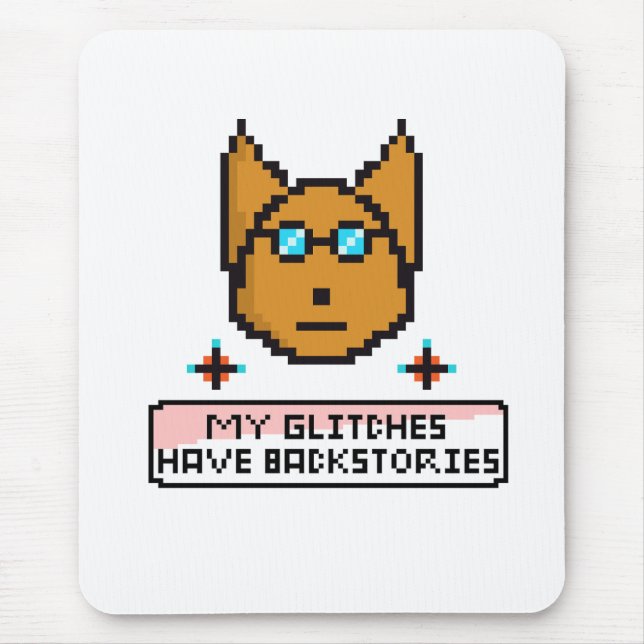 Adorable Nerd Puppy with Glasses Mouse Mat (Front)