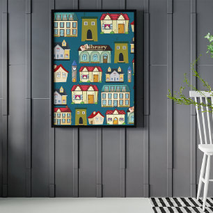 Adorable nursery art l School l Navy blue  Poster